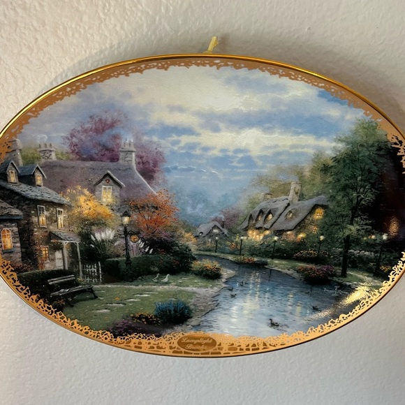 1994 Thomas Kinkade Plate “Lamplight Brooke” No. 6118 A. 1st issue in Coll. - Picture 8 of 11